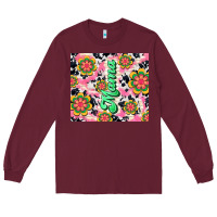 Burgundy mama with hippie daisies Long Sleeve Tee - TumblerDesignByShophia