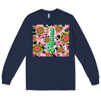 Navy mama with hippie daisies Long Sleeve Tee - TumblerDesignByShophia