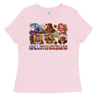 Bubblegum Pink hallothanksmas gnomies bbs Ladies Tee - BundleAndBundleShop