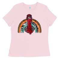 Bubblegum Pink thanksgiving turkey rainbow Ladies Tee - RanaPortraitStore