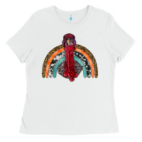 White thanksgiving turkey rainbow Ladies Tee - RanaPortraitStore