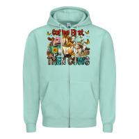 Seafoam Coffee First Then Cows Zipper Hoodie - FaDigitalArtStudio