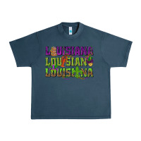 Midnight Navy Louisiana Mardi Gras Urban Heavy Tee - NancyCooperArtShop