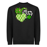 Black St. Patrick's Day cowhide hearts Heavyweight Sweatshirt - OliviaCreatesArt