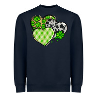 Navy St. Patrick's Day cowhide hearts Heavyweight Sweatshirt - OliviaCreatesArt