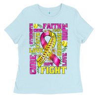 Baby Blue breast cancer softball ribbon love cure fight bbs Ladies Tee - BundleAndBundleShop