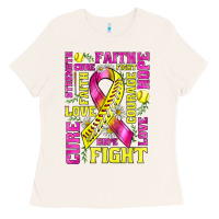 Breast Cancer Softball Ribbon Love Cure Fight Bbs Ladies Tee | Teevron