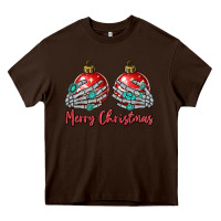 Chocolate Brown merry christmas Heavy Core Tee - MaliasSmallBusiness