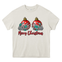 Cream merry christmas Heavy Core Tee - MaliasSmallBusiness