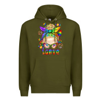 Army Green LGBTQ+ Messy Bun With Snacks Premium Hoodie - BundleAndBundleShop