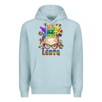 Blue Mist LGBTQ+ Messy Bun With Snacks Premium Hoodie - BundleAndBundleShop