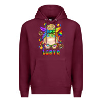 Burgundy LGBTQ+ Messy Bun With Snacks Premium Hoodie - BundleAndBundleShop