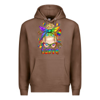 Chestnut LGBTQ+ Messy Bun With Snacks Premium Hoodie - BundleAndBundleShop