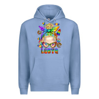 Colony Blue LGBTQ+ Messy Bun With Snacks Premium Hoodie - BundleAndBundleShop