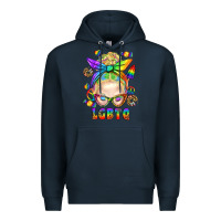 Navy LGBTQ+ Messy Bun With Snacks Premium Hoodie - BundleAndBundleShop