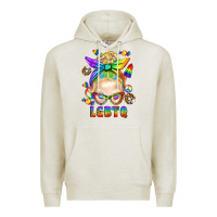 Oatmeal Heather LGBTQ+ Messy Bun With Snacks Premium Hoodie - BundleAndBundleShop