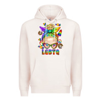 Pale Pink LGBTQ+ Messy Bun With Snacks Premium Hoodie - BundleAndBundleShop