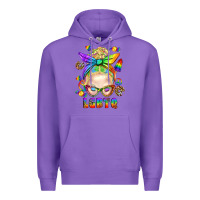 Purple LGBTQ+ Messy Bun With Snacks Premium Hoodie - BundleAndBundleShop