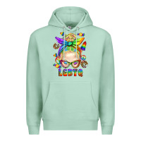 Seafoam LGBTQ+ Messy Bun With Snacks Premium Hoodie - BundleAndBundleShop