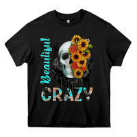 Black beautiful crazy skull Heavy Core Tee - JahusDesignShop
