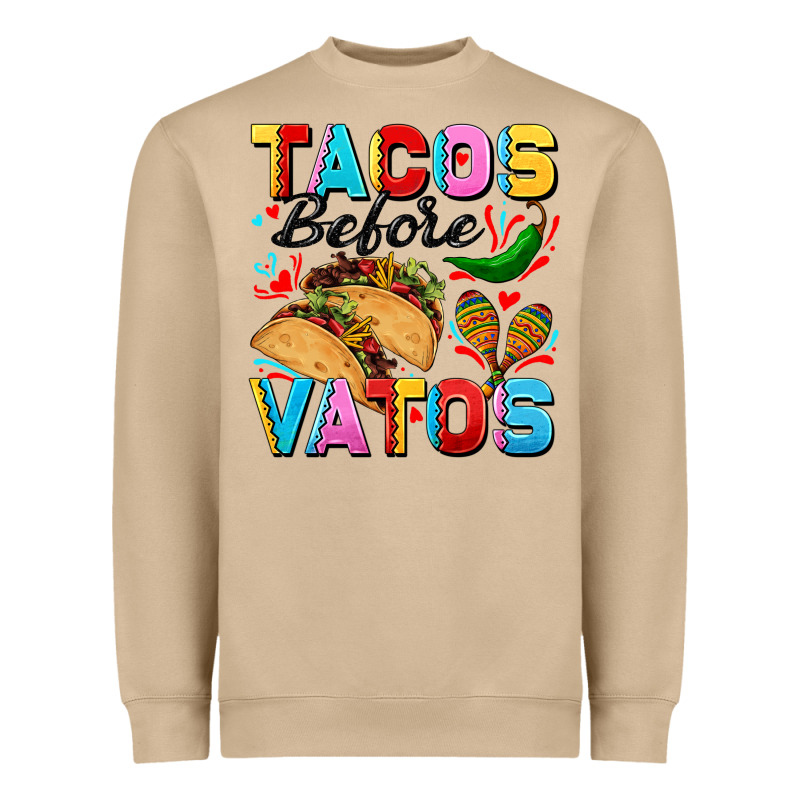 Tacos Before Vatos Valentine's Day Heavyweight Sweatshirt by FaDigitalArtStudio | Teevron
