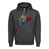 Charcoal Heather skeleton snowboard Zipper Hoodie - FaDigitalArtStudio