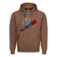 Chestnut skeleton snowboard Zipper Hoodie - FaDigitalArtStudio