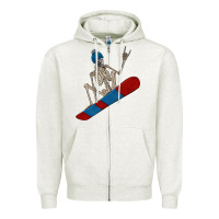 Oatmeal Heather skeleton snowboard Zipper Hoodie - FaDigitalArtStudio