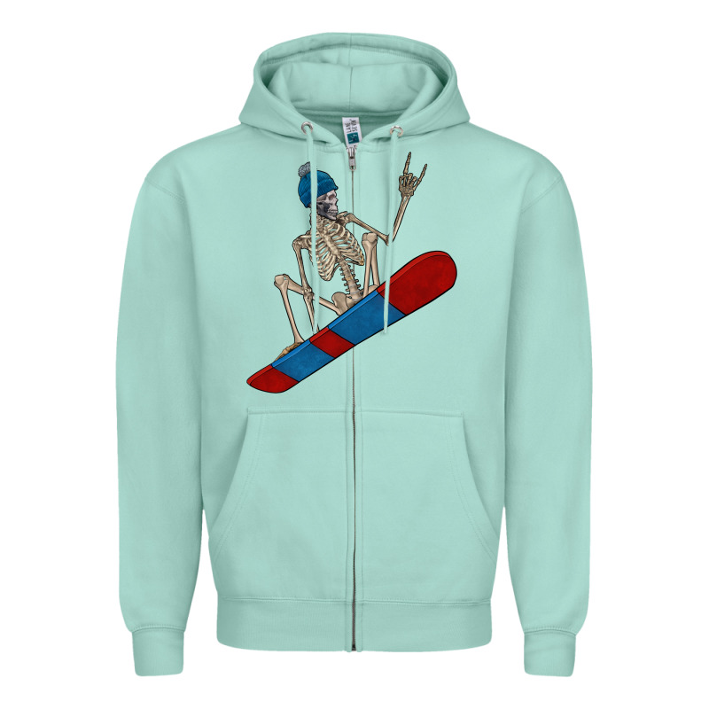 Skeleton Snowboard Zipper Hoodie by FaDigitalArtStudio | Teevron