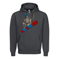 Smoke skeleton snowboard Zipper Hoodie - FaDigitalArtStudio