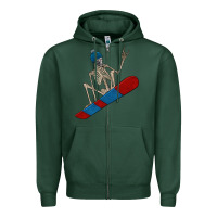 Sports Green skeleton snowboard Zipper Hoodie - FaDigitalArtStudio
