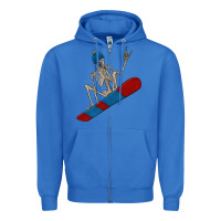 True Royal skeleton snowboard Zipper Hoodie - FaDigitalArtStudio