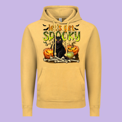 Let's Get Spooky Vintage Hoodie Designed By Texasbilliewilder