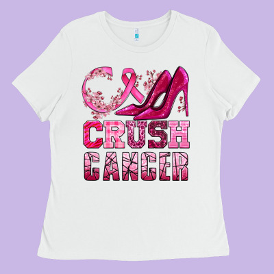 Crush Cancer High Heels Bbs Ladies Tee Designed By Bundleandbundleshop