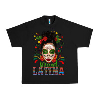 Black Proud Latina Skull Girl Messy Bun Urban Heavy Tee - texasbilliewilder