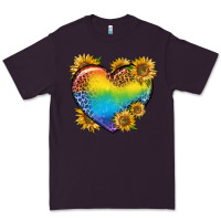 Plum Pride Heart And Sunflower Premium Tee - BundleAndBundleShop