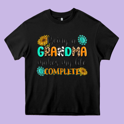 Being A Grandma Makes My Life Complete Heavy Core Tee Designed By Maliassmallbusiness
