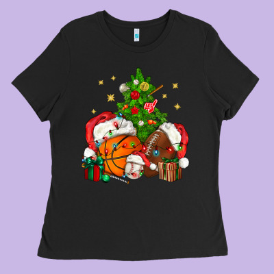 Christmas Sports Bbs Ladies Tee Designed By Bundleandbundleshop