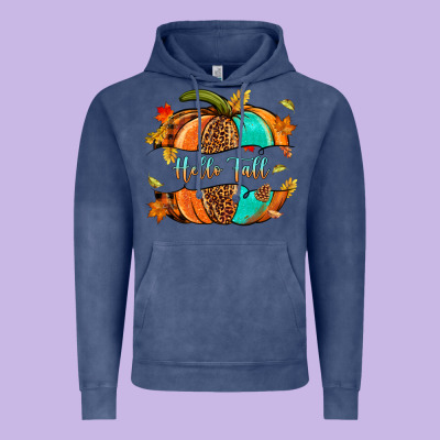 Pumpkin Hello Fall Vintage Hoodie Designed By Nancycooperartshop
