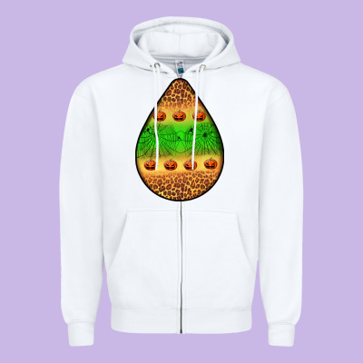 Halloween Pumpkin Teardrop Zipper Hoodie Designed By Bundleandbundleshop