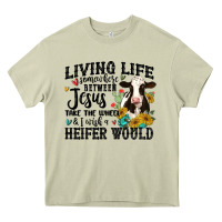 Mossy living life somewhere between jesus take the wheel Heavy Core Tee - MaliasSmallBusiness
