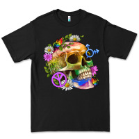 Black Pride Skull And Transgender Symbol With Peace Premium Tee - BundleAndBundleShop
