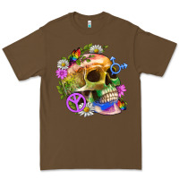 Cacao Pride Skull And Transgender Symbol With Peace Premium Tee - BundleAndBundleShop