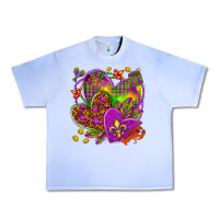 Grape Ice Mardi Gras hearts Urban Heavy Tee - NancyCooperArtShop