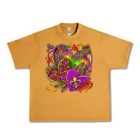 Peanut Butter Mardi Gras hearts Urban Heavy Tee - NancyCooperArtShop