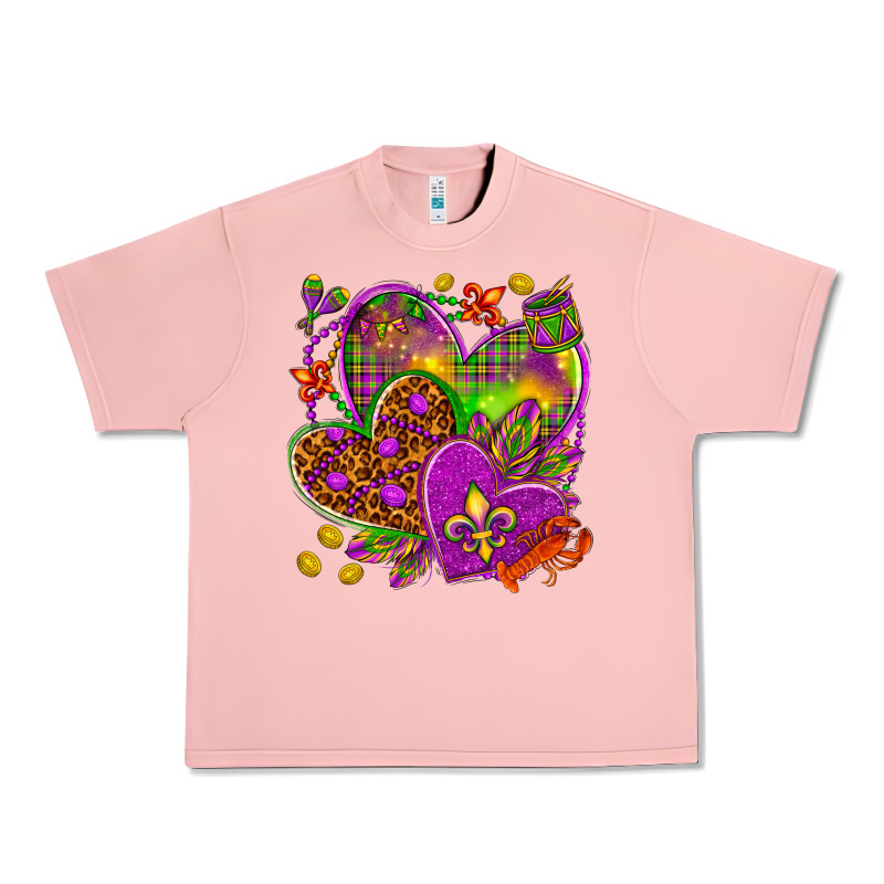 Mardi Gras Hearts Urban Heavy Tee by NancyCooperArtShop | Teevron