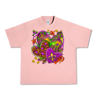 Salmon Mardi Gras hearts Urban Heavy Tee - NancyCooperArtShop