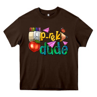 Chocolate Brown pre k school pencil dude Heavy Core Tee - NancyCooperArtShop