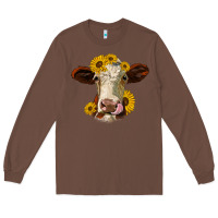Chestnut hereford cattle sunflowers heifer Long Sleeve Tee - Jasminsmagicworld