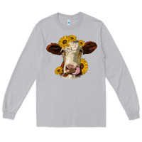 Moon Dust hereford cattle sunflowers heifer Long Sleeve Tee - Jasminsmagicworld
